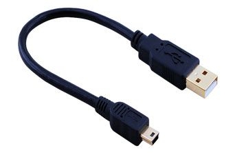 USB A Erkek - Mini USB 5 Pin Kablo 0,2 Mt